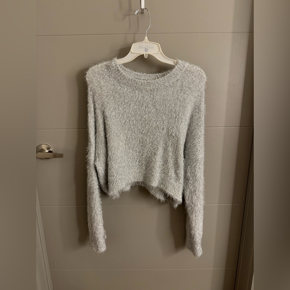 Urban Outfitters Soft Tinsel Gray Crew Neck Sweater
